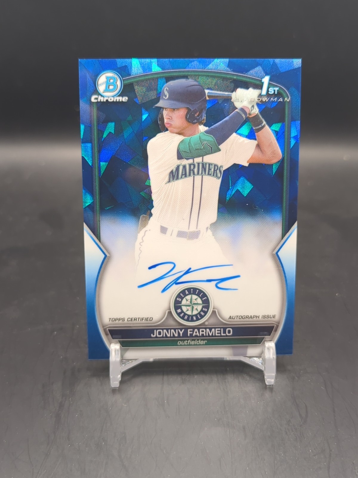 2023 Bowman Chrome Draft Sapphire Jonny Farmelo Auto /199 1st Mariners