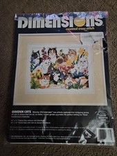 Dimensions Garden Cats Counted Cross Stitch Kit  3726 14x11