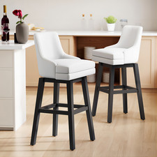 26 inch Swivel Bar Stools Set of 2 Counter Height Upholstered Kitchen Chairs