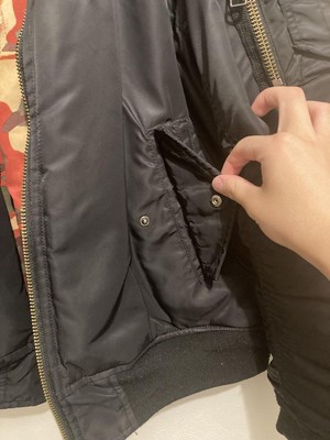 ジョジョ　glamb ディアボロMA-1フライトジャケット JOJO x GLAMB Diavolo MA-1 King Crimson XL Black Flight