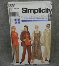 Simplicity 9320 Womens Jumper Jacket Pants Knit Top size 18W-24W Plus Uncut