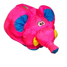 Fisher Price Puffalump Big Things Elephant Pink Vtg 1994 Plush Puffy Large Jumbo