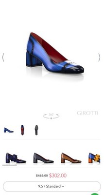 Girotti Block Metallic Finish Leather Royal Blue Heels Women's Sz 9.5 Eu 40