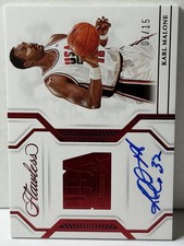 2022-23 Panini Flawless Karl Malone USA Basketball Dream Team Ruby Auto 2/15