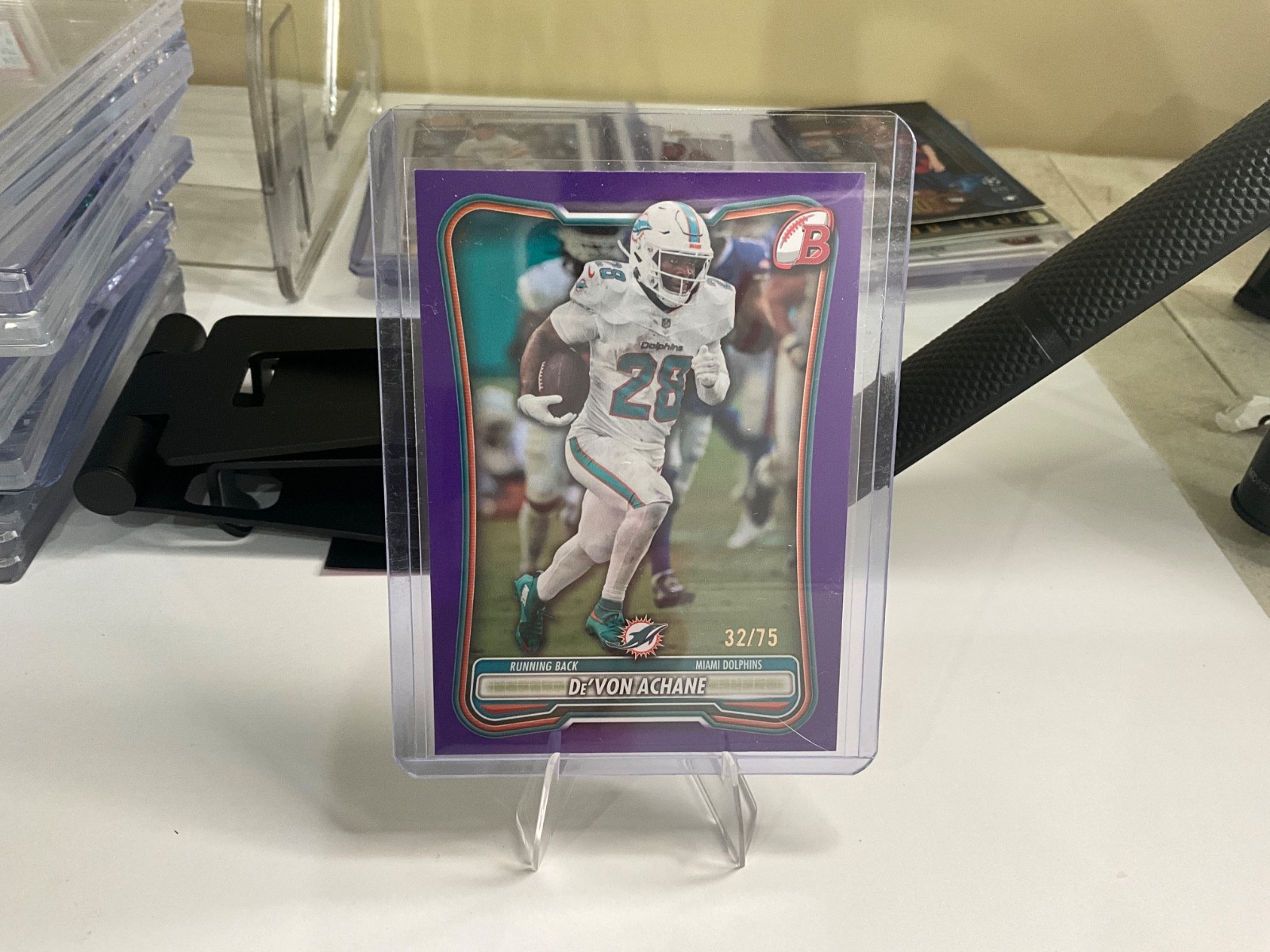 2026 Topps Bowman Chrome U De'Von Achane Purple /75 Dolphins #BCV-67