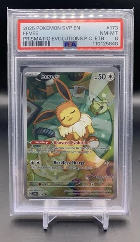 Eevee #173 SVP Prismatic Evolutions PC ETB PSA 8 Stamped