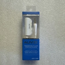 Auvio Headphone In-Line Volume Control White, 4-foot, 1/8” Plug. 420-1098. New!!