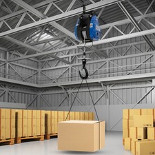 110v Portable Electric Hoist Winch Engine Crane Lifting W/ Remote Control 1300w