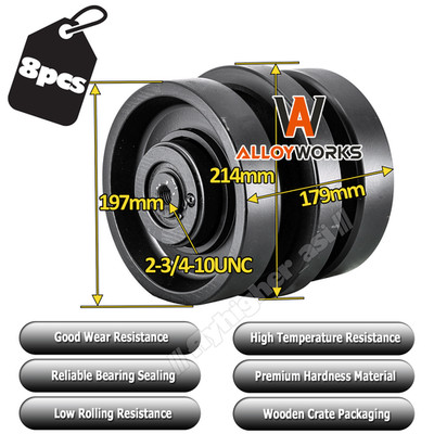 8pcs Bottom Roller For Bobcat T140 T190 T200 T300 T320 T590 T630 T650 T750 T770