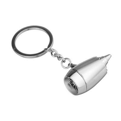 3D Aircraft Engine Keychain Creative Aircraft Metal Keyfob for Birthday Gift