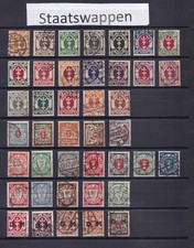 Briefmarken Danzig eine Albumseite Staatswappen gestempelt