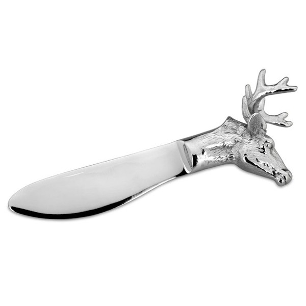 Buttermesser Hirschkopf Edelstahl Streichmesser Silber Jagd Landhaus Besteck-image