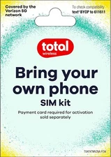 Total Wireless 5G Bring Your Own Phone Prepaid Activation 3-in-1 SIM Card Kit