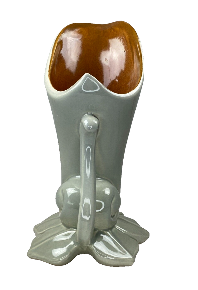 MidCentury Red Wing Cornucopia Vase with Handle 1356 Light Sage Green