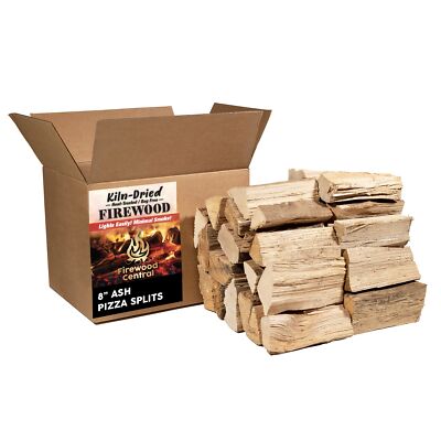 Firewood Central Kiln-Dried PA Ash 8'' Splits (39.5lb) Mild Smoking, Pizza Ovens