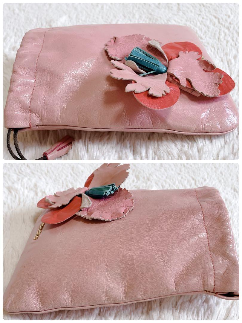バッグ miu miu leather flower studs handbag Miu Miu leather bag - Gem