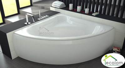 Badewanne Wanne Eckwanne 130 x 130 140 x 140 cm Schürze Ablauf Acryl Silikon PMD