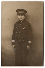 Original Foto Junge in Uniform, Hoteldiener Page, Hotel Russischer Hof, 1916