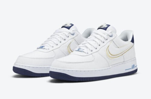 Nike Air Force 1 Premium DB3541 100 White/Fossil-Blue Void New 