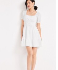 MAURICES Women's White Flutter Sleeve Mini Dress Size Small White