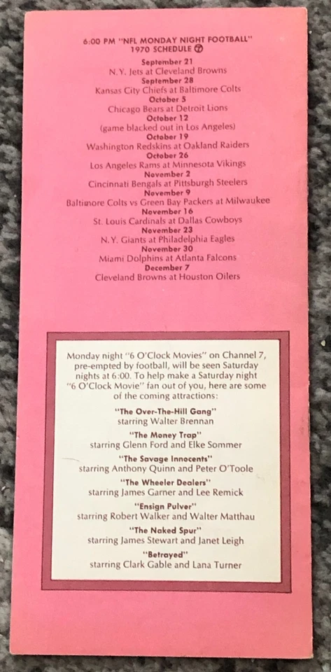 Gentle Art of Football Watching Pamphlet KABC-TV Channel 7 Vintage 1970 Original - Image 2 of 4