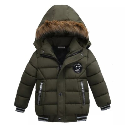 Manteau coupe-vent à capuche pour enfants, veste d'hiver pour