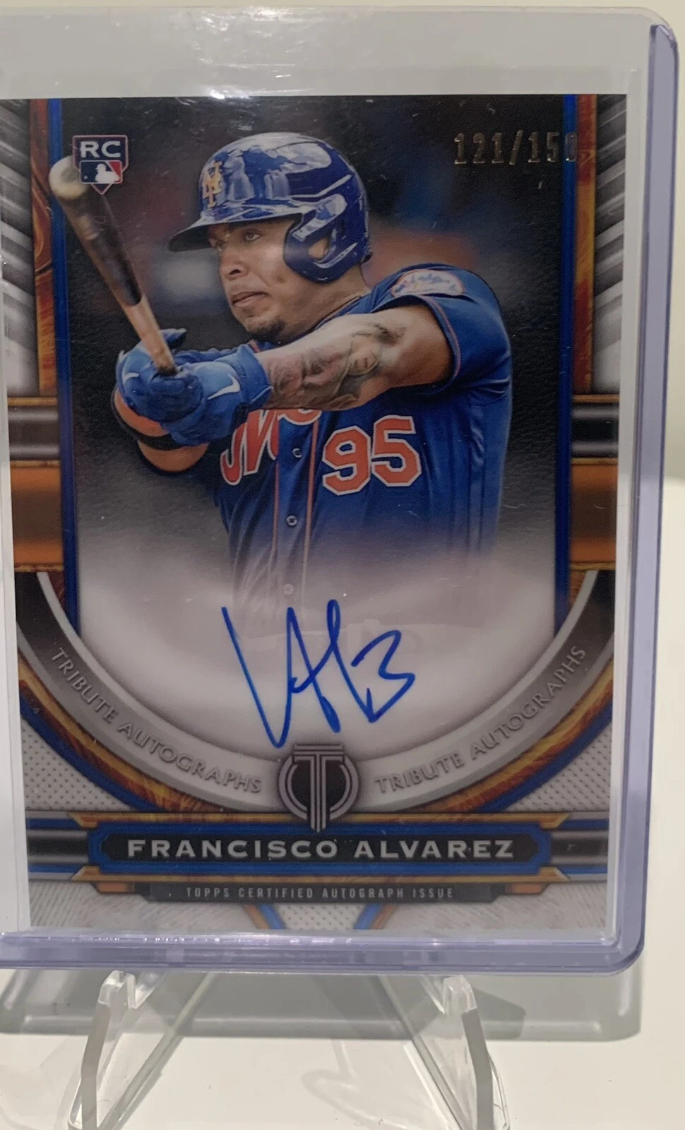 2023 Topps Tribute Autographs Blue Francisco Alvarez 121/150 NY Mets RC Auto