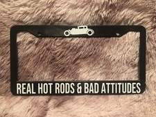 Real Hot Rods Bad Attitudes Model A License Plate Frame Plasticwhite Vinyl Text Real Hot Rods Bad Attitudes Model A License Plate Frame Plasticwhite Vinyl Text