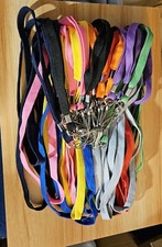60 Cloth Mulicolor Lanyards W/Metal Hooks And 60 Attachable ID Card Holders
