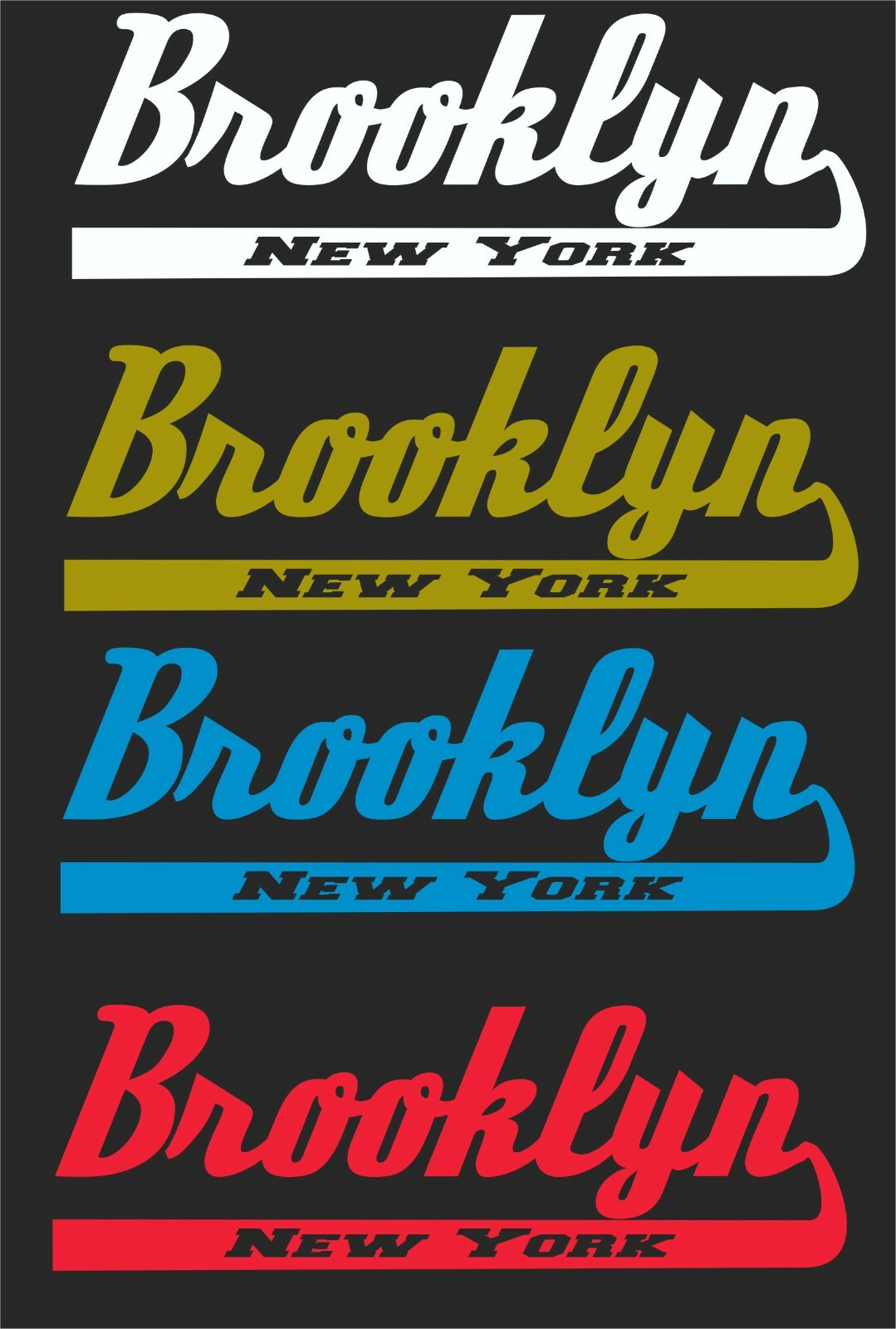 BROOKLYN NEW YORK TAIL GRAPHIC WINDOW DECAL.2 FOR 1 PRICE..PICK SIZE ...