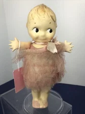 8.5” Vintage Antique 1913 Kewpie Compo Jointed Doll All Original Chest Label #SF