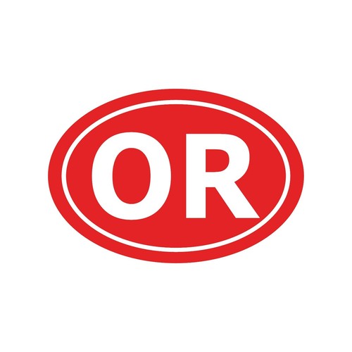 Oregon OR Initials Vinyl Decal Window Oval OR Laptop Sticker - Picture 7 of 12