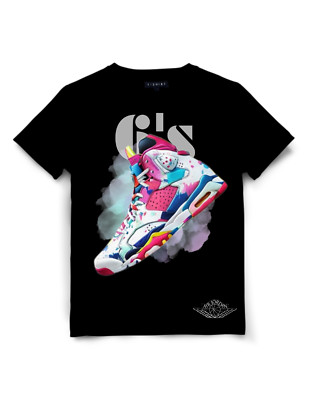 Vector Style Jordan 6's Colorful T-Shirt Design Unisex Jersey Short Sleeve Tee