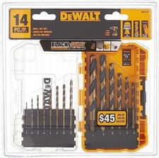 Juego de brocas DEWALT - negro y dorado, 14 piezas