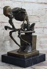 Statue Sculpture fighter Skeleton Art Deco Style Art Nouveau Style Bronze Decor