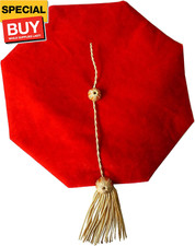 Doctoral Graduation Tam Unisex Black Velvet with Gold Bullion Tassel Satin Silk