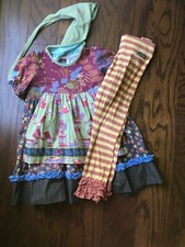 Girls Size 6 Matilda Jane Top With Hood And Matching Leggings Size 8