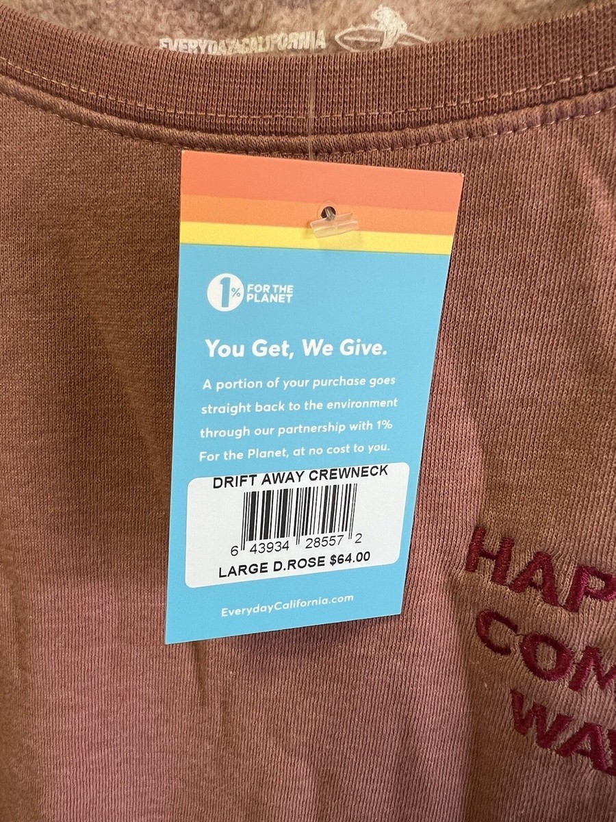 ラヴ Everyday California Happiness Comes In Waves Drift Away Crewneck