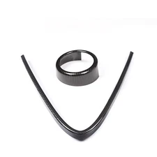 FOR 2017-2021 ALFA ROMEO GIULIA BASE CARBON ABS FRONT V SHAPE GRILLE COVER TRIM