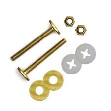 Thrifco 4400144 1/4" x 2-1/4" Brass Closet Bolts Set
