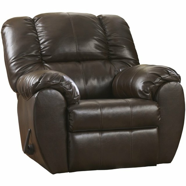 Ashley Furniture Kennard Power Rocker Leather Recliner In Burgundy For Sale Online Ebay