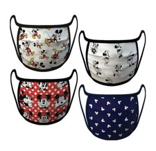 Disney Original Mickey Mouse  Minnie Mouse Face Masks 4-Pack. Adult Large Size