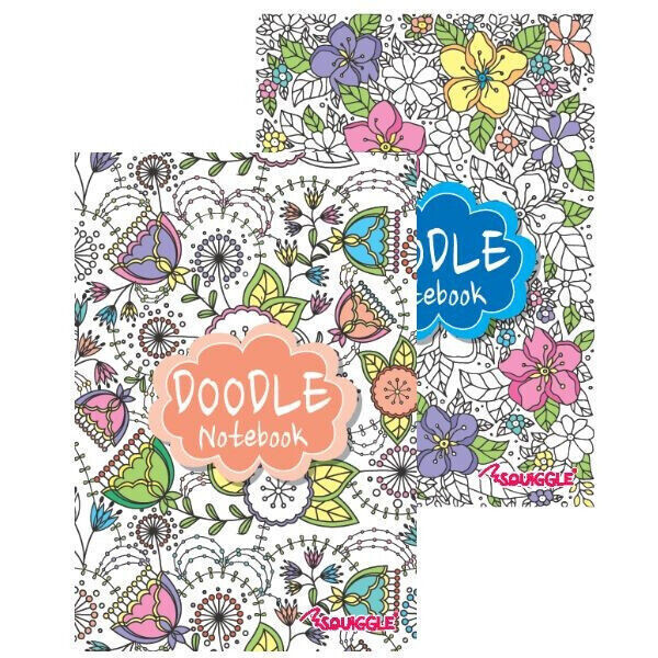 A5 Doodle Notebook Lined Notepad Therapy Colouring Diary Journal Single ...