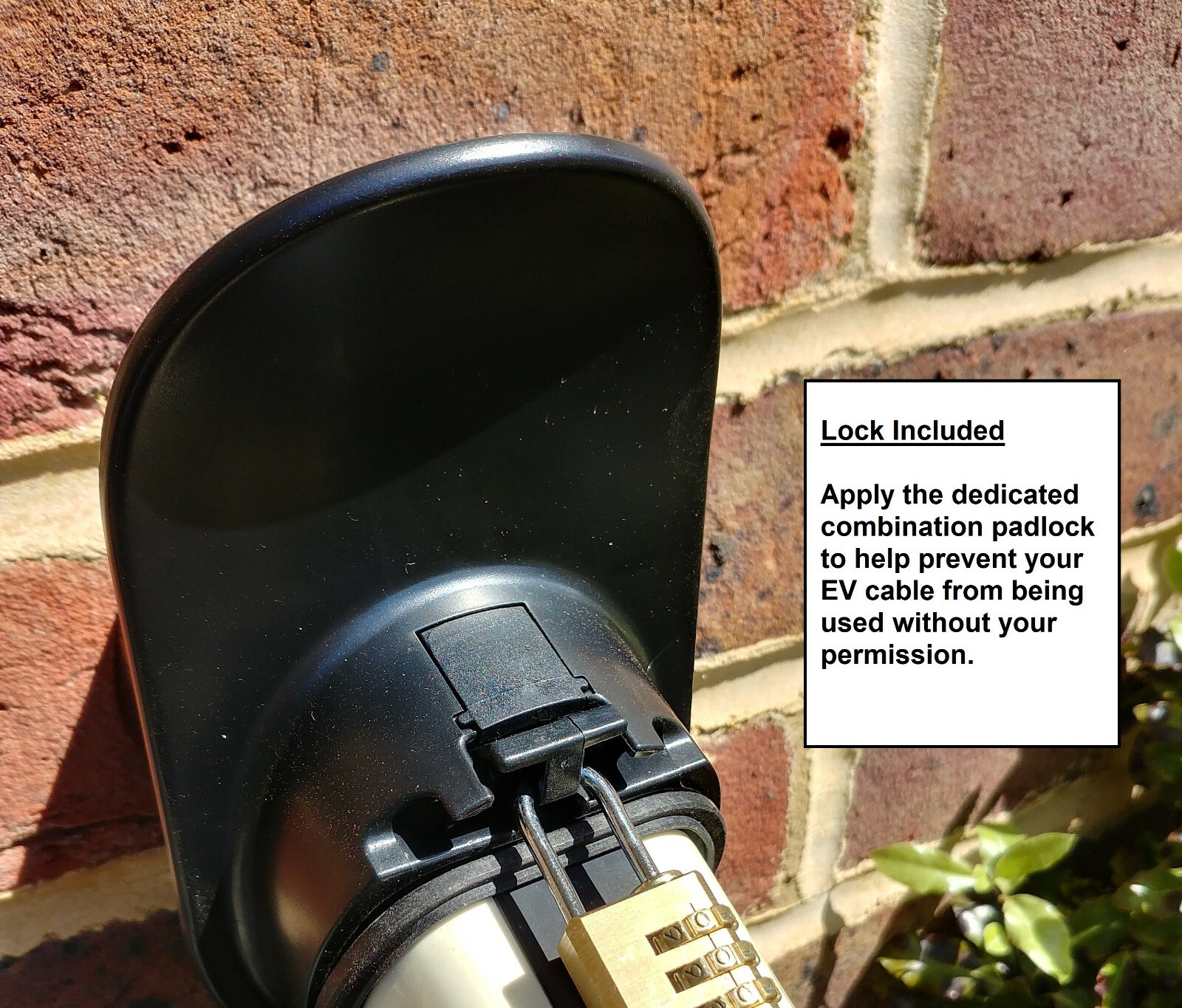 Lockable EV Cable Holder and Organizer for type 2 charging cable. Lock