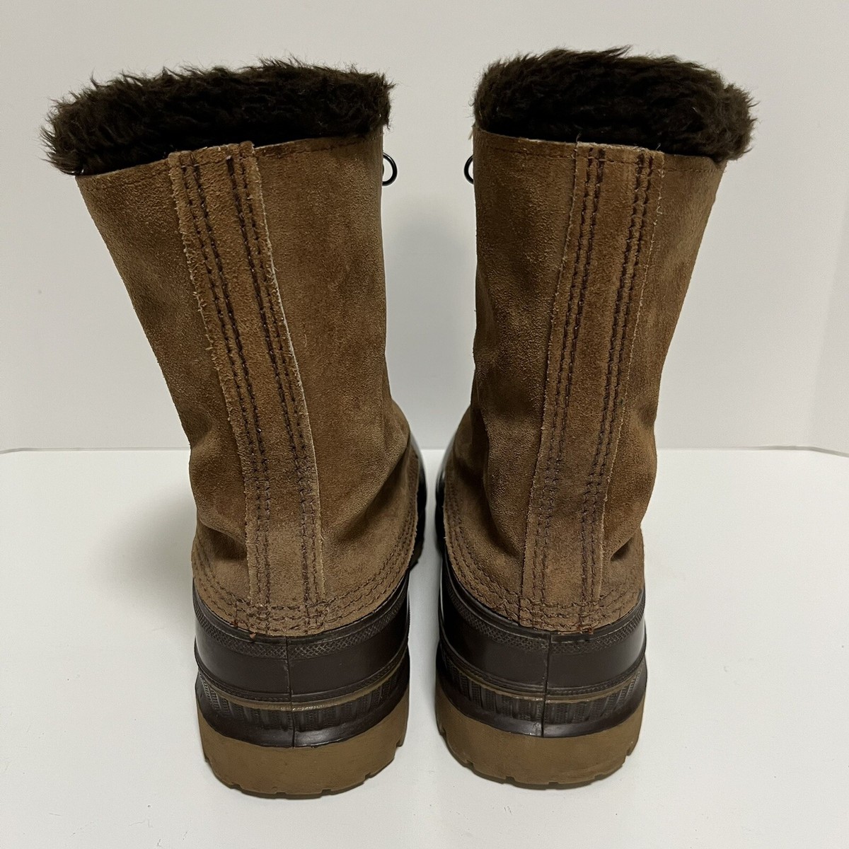 Vintage Sorel Mens Size 7 Brown Suede Kaufman Steel Shank Fur Lined Winter Boots Vintage Sorel Kaufman Boots - Made in Canada (EU43/US9  main image 3