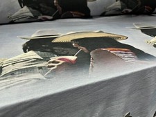 Dicker & dünner Stretch-Jersey-Stoff, pro Meter - Cowboys & Cocktails Druck - blau