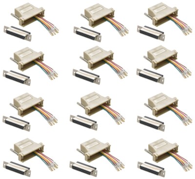 12x DB25 Female to RJ45 Network 8P8C Modular Adapter Converter Connector RS232