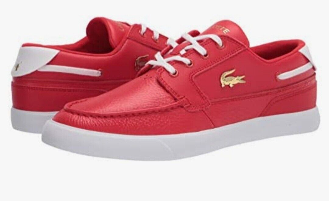 Lacoste Men's Shoes Bayliss Deck 0921 Red White Casual Sneakers