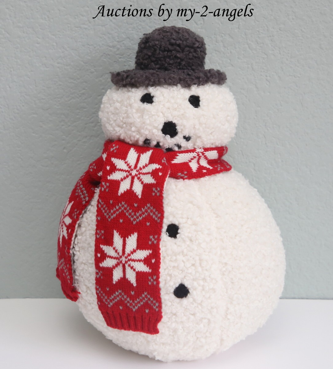 Amazon.com: Custom Snowman Family Pillow Cover with 1-9  NEW with Tag - Pottery Barn Festive Snowman Pillow Cover - Gray and Blue main image 2