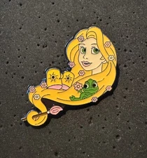 Loungefly Princess Hair Icons Pin Floral Sidekicks - Rapunzel & Pascal